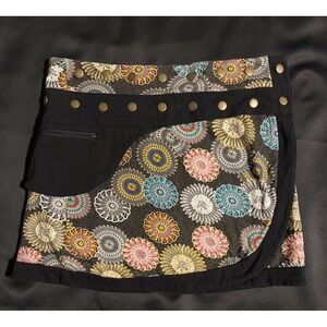 Hippie Adjustable Wrap Skirt Snaps Festival Hip/Fanny Pack 32"-46" Boho Stash